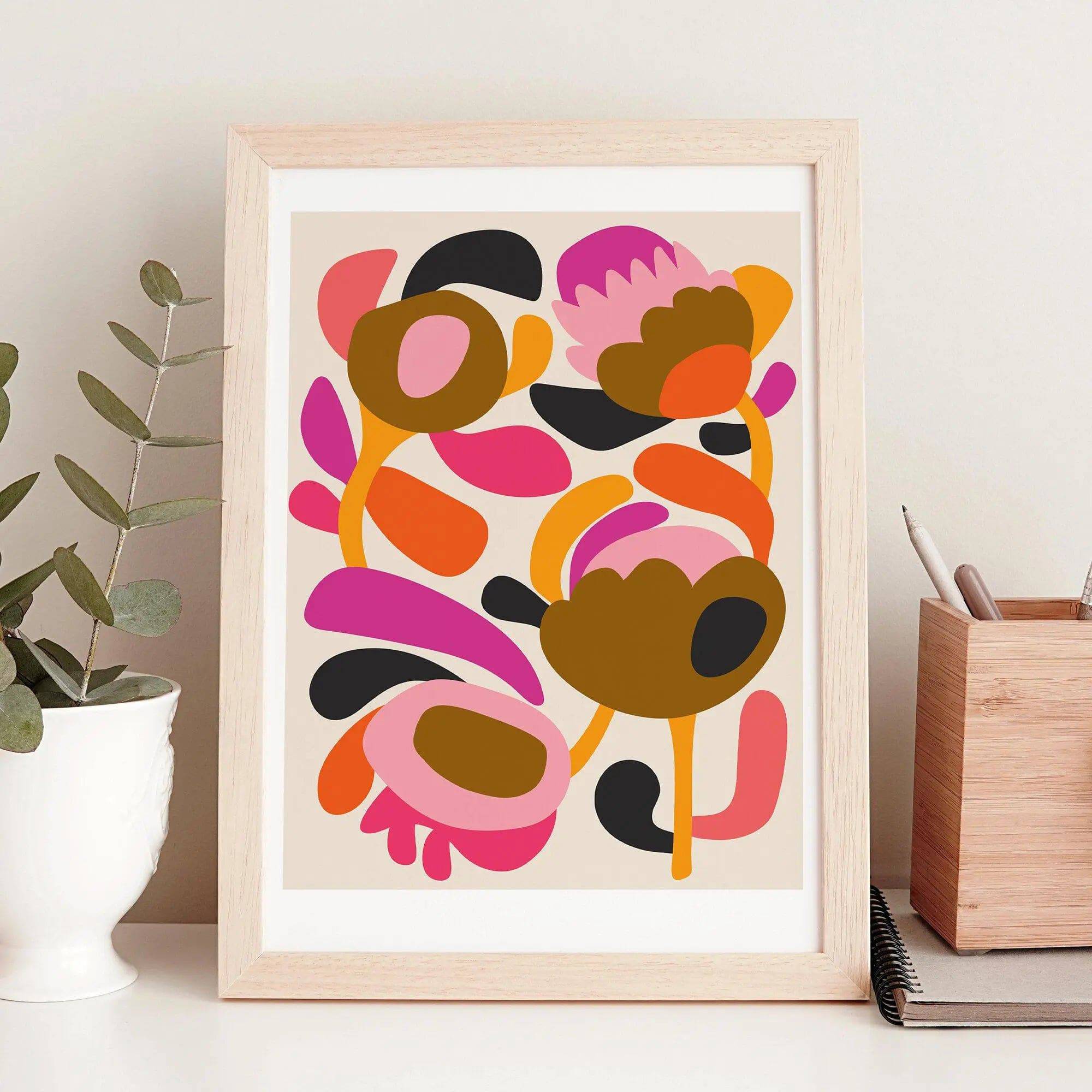 Mid Century Modern Scandinavian Flower Art Print – Kirsten Katz