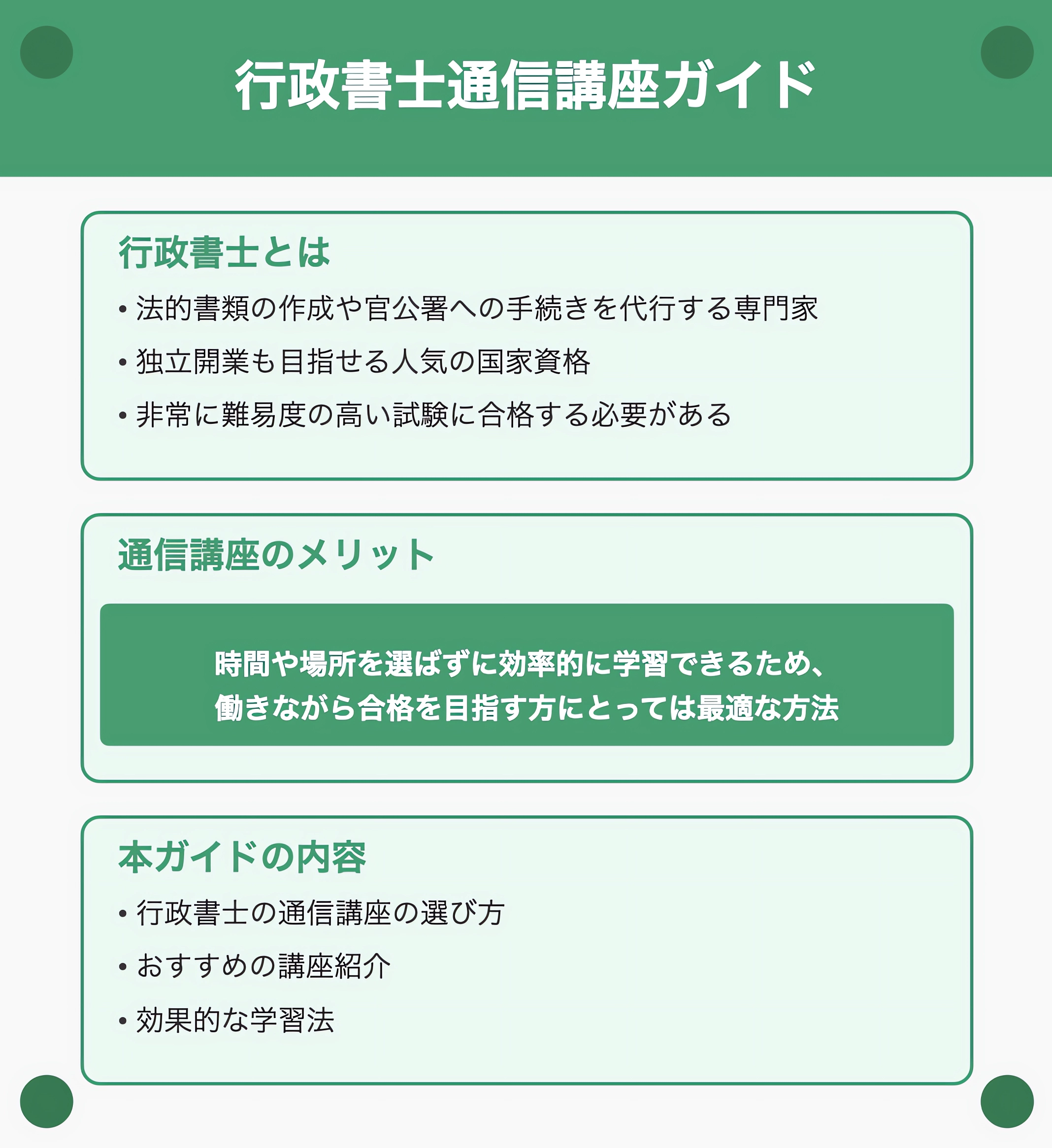 行政書士の通信講座おすすめランキング！費用・保証・評判で徹底比較