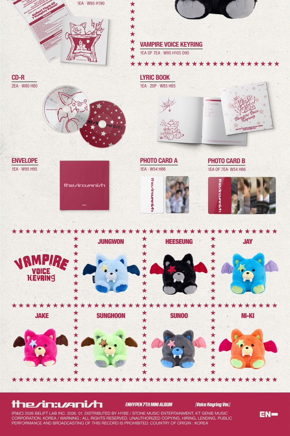 ENHYPEN - 7th Mini Album [THE SIN : VANISH] Voice Keyring Version