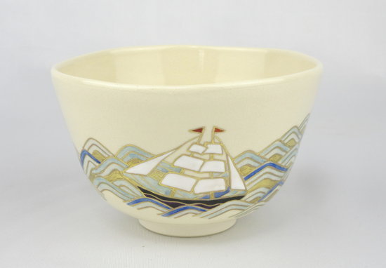 栗山園オンライン通販部 / 新品 色絵喜望峰茶碗 中村源水