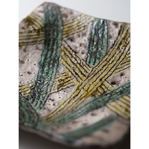 北大路魯山人 志埜銀彩四方平鉢 | しぶや黒田陶苑