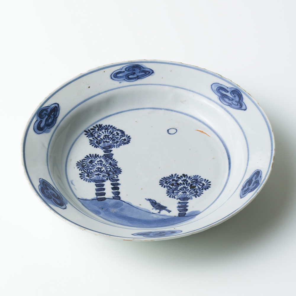 古美術 古染付灌木に鳥 | しぶや黒田陶苑