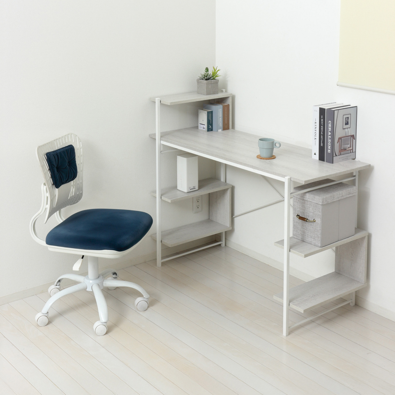 らくらく組立 棚付デスクW120 | 株式会社クロシオ｜クロシオ