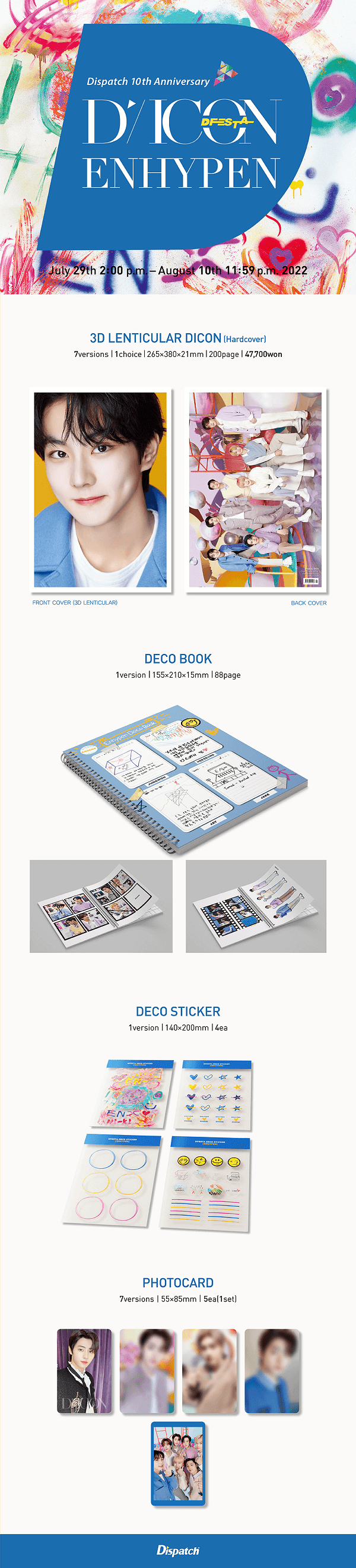 ENHYPEN DICON D'FESTA DISPATCH 10TH ANNIVERSARY – KPOP Store in USA