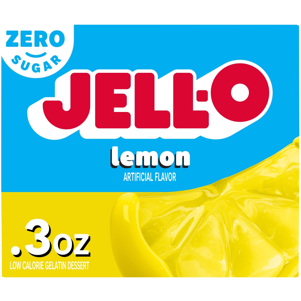 Jell-O Lemon Zero Sugar Gelatin Dessert Mix, Box, 0.3 OZ - Kroger