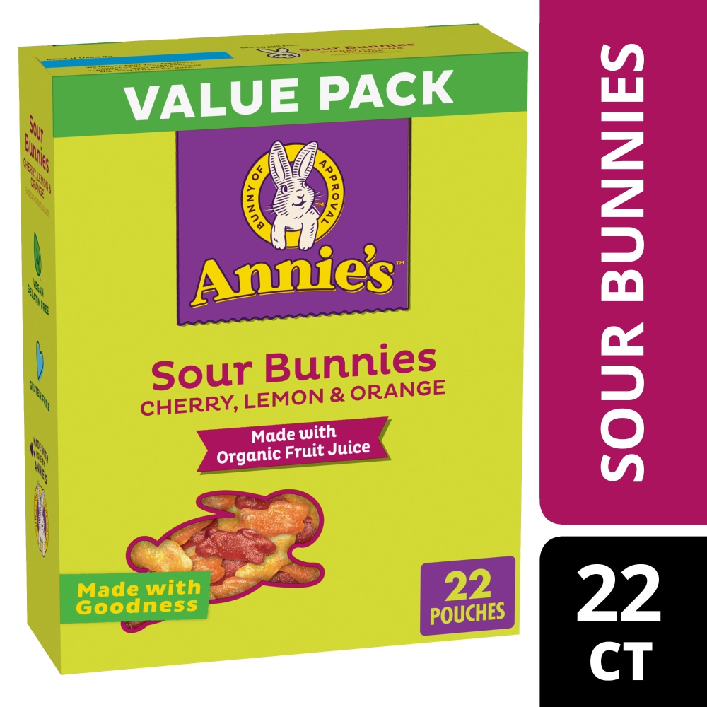 Annie's Sour Bunnies Value Pack Fruit Flavored Snacks, 22 ct / 0.7