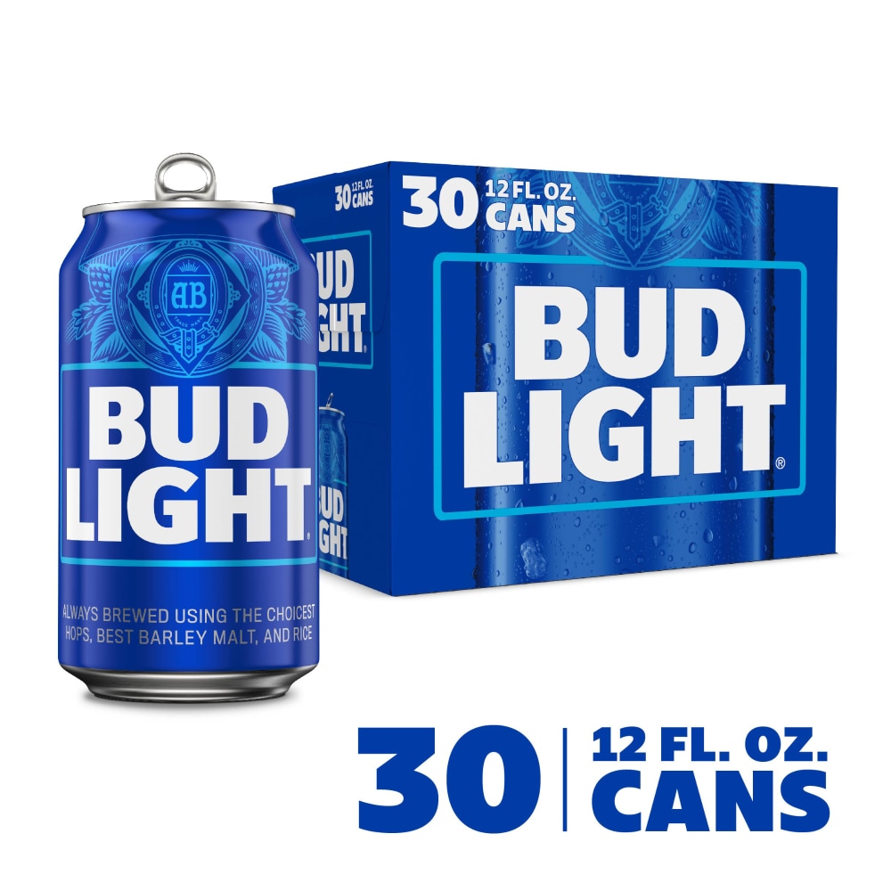 Bud Light American Light Lager Beer, 30 cans / 12 fl oz - Fred Meyer