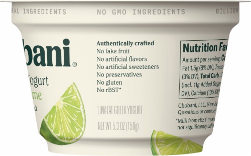 Chobani® Key Lime Low Fat Greek Yogurt Cup, 5.3 oz - Fred Meyer