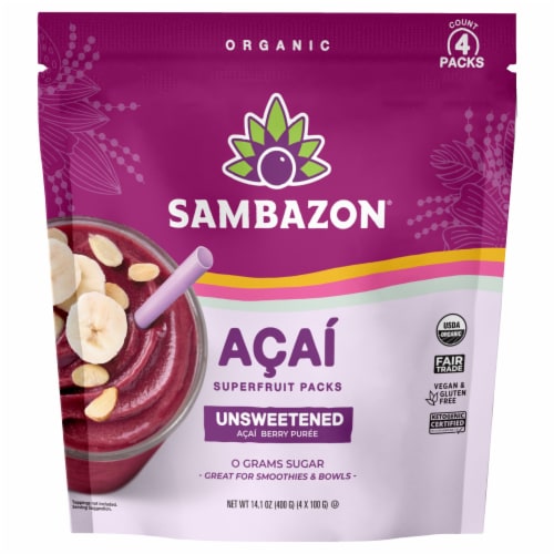 Sambazon® Pure Unsweetened Acai Berry Superfruit Packs, 4 ct