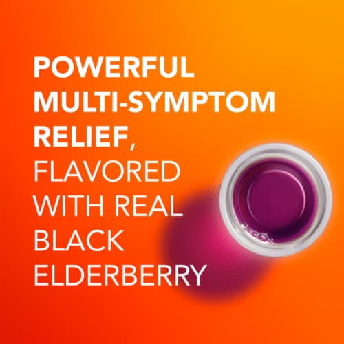 Vicks DayQuil Cold & Flu Relief Elderberry Liquid, 12 fl oz