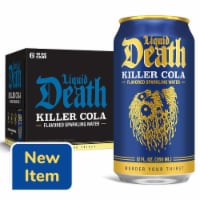 Liquid Death Killer Cola Soda-Flavored Sparkling Water Cans, 6 ct