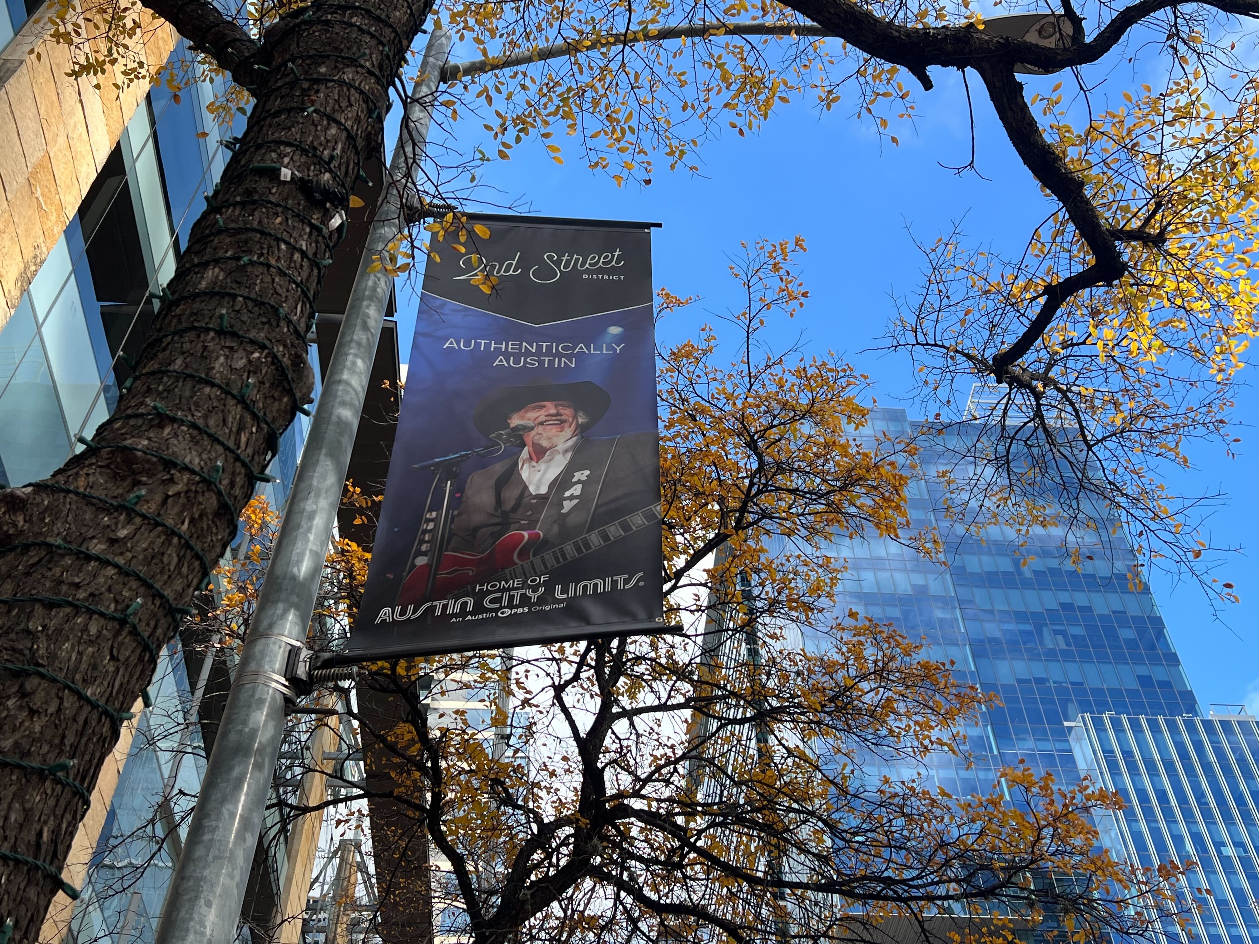 Iconic Texas artists showcased on new downtown Austin banners