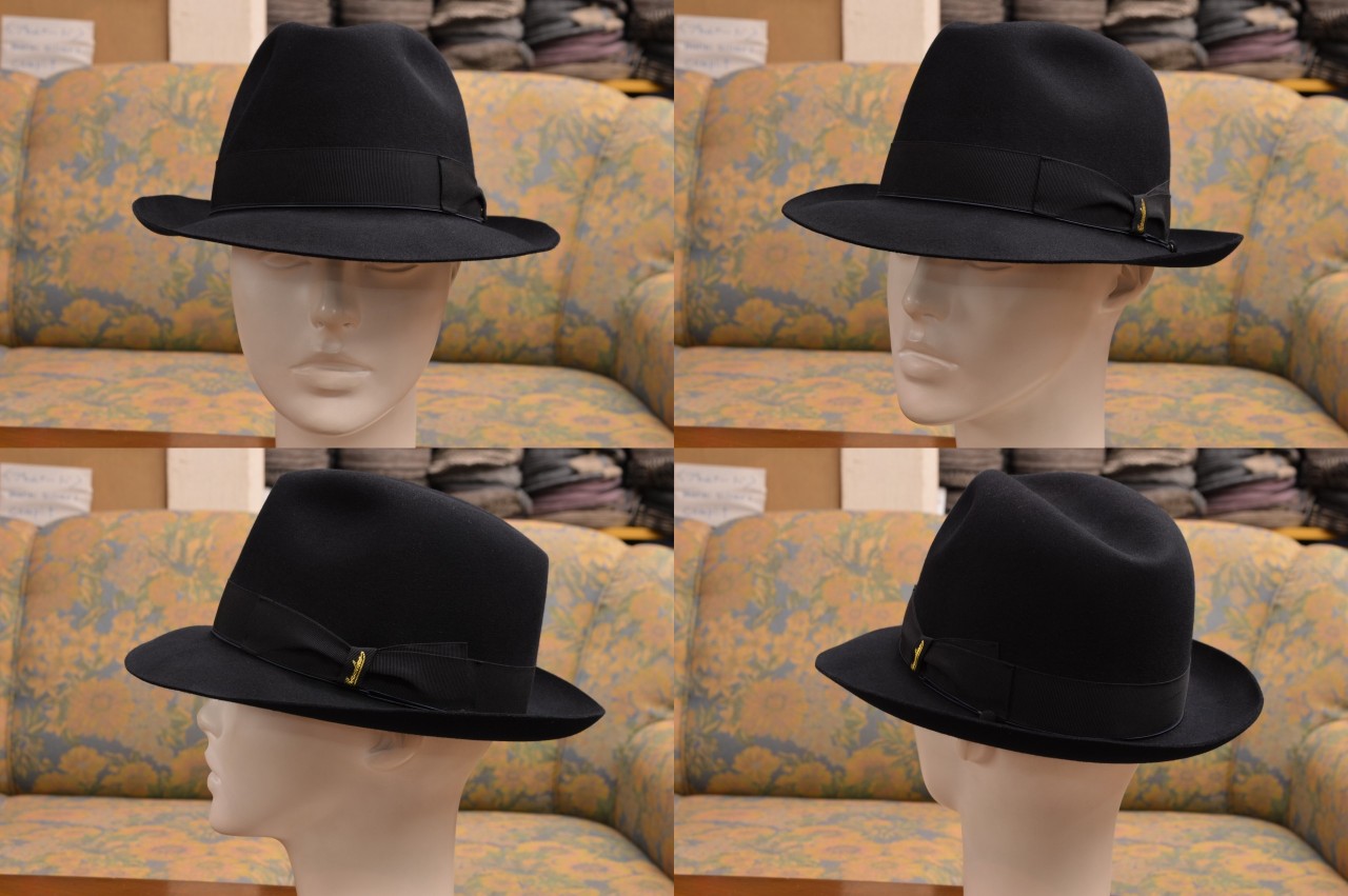 ボルサリーノ QS ファーフェルト ハット 防風リード（ハットゴム）付き