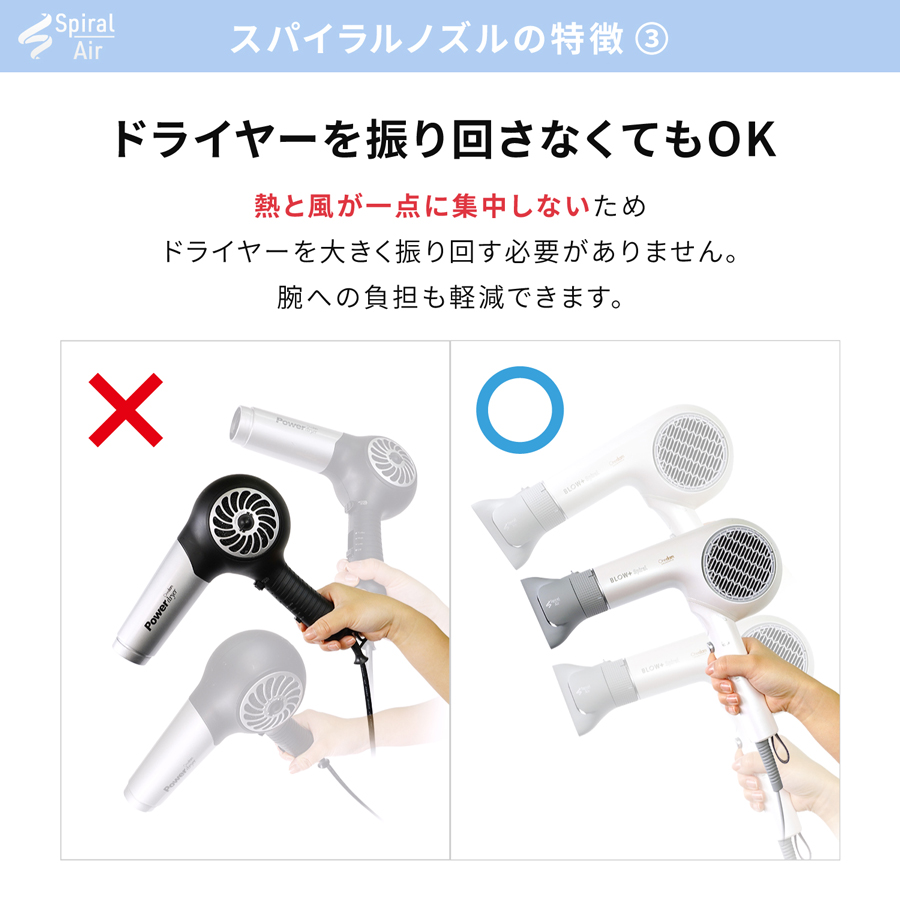 ワンダム】プロ仕様 プラズマケア ヘアドライヤー BLOW+ Spiral HBD