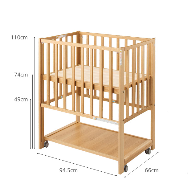 C-3M 無印良品ベビーベッドオーク材コンパクト::ホクソンベビー