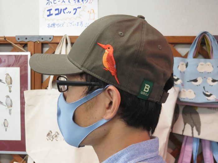 日本野鳥の会 オリジナルキャップ アカショウビン（カーキ） Hobby's
