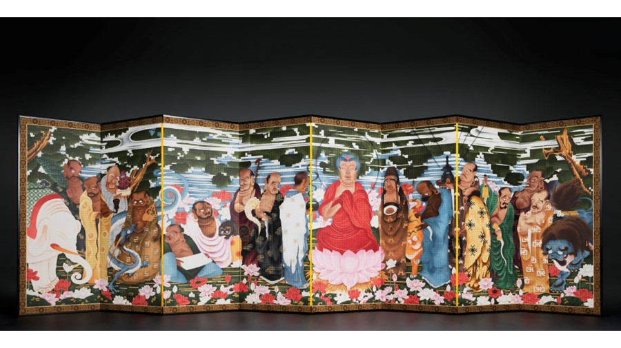 TOPPAN、伊藤若冲の幻の作品「釈迦十六羅漢図屏風」を復元 | TOPPAN