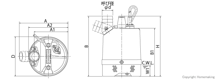 ツルミポンプ 一般工事排水用水中ハイスピンポンプLB型 非自動形(100V