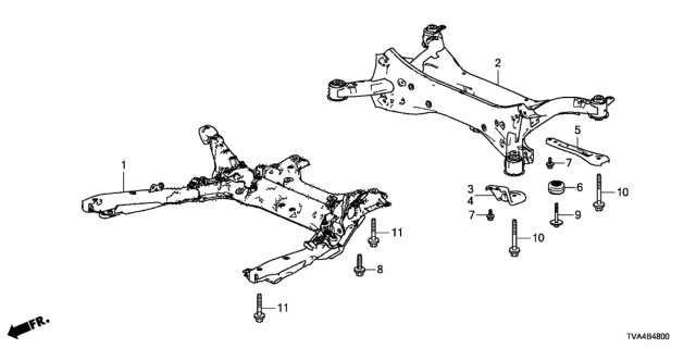 50300-TVA-A00 - Genuine Honda Sub-Frame Assembly, Rear