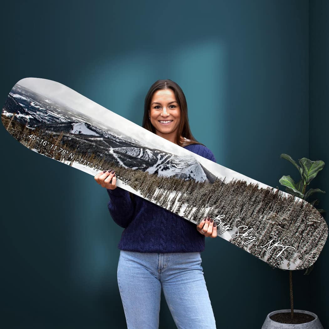 Big Sky Montana Snowboard Art Print | Ski Decor – Headwaters Studio