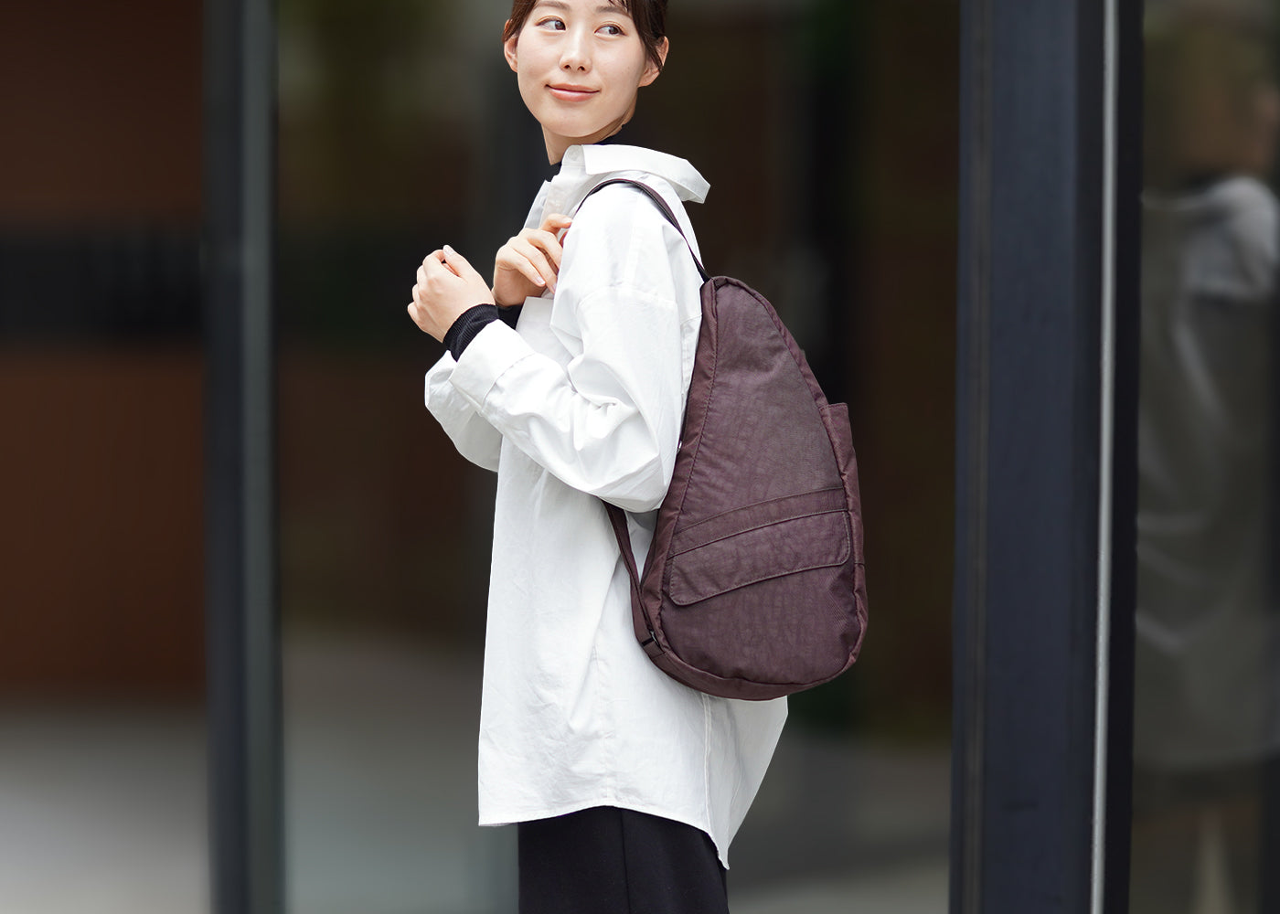 ヘルシーバックバッグ テクスチャードナイロン Sサイズ クランベリー