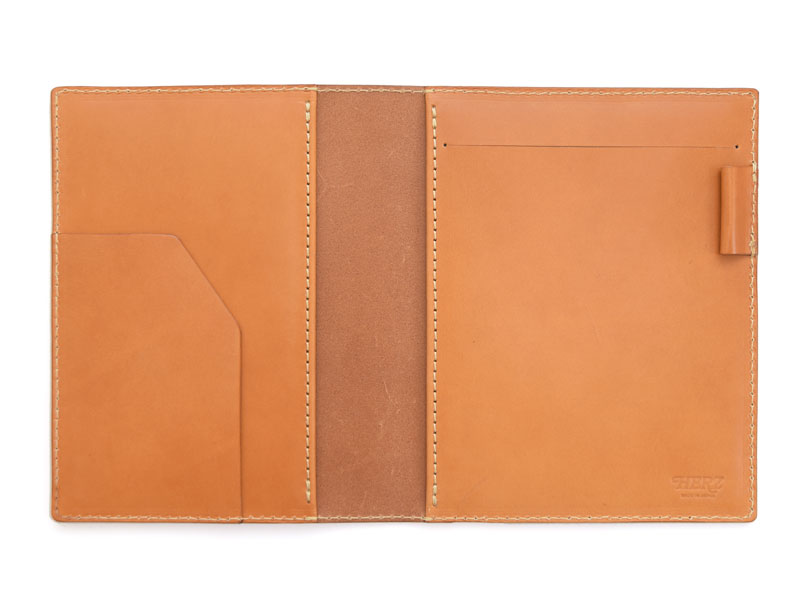 レポート用紙も一緒に仕舞える革のノートパッドホルダー / 革鞄のHERZ