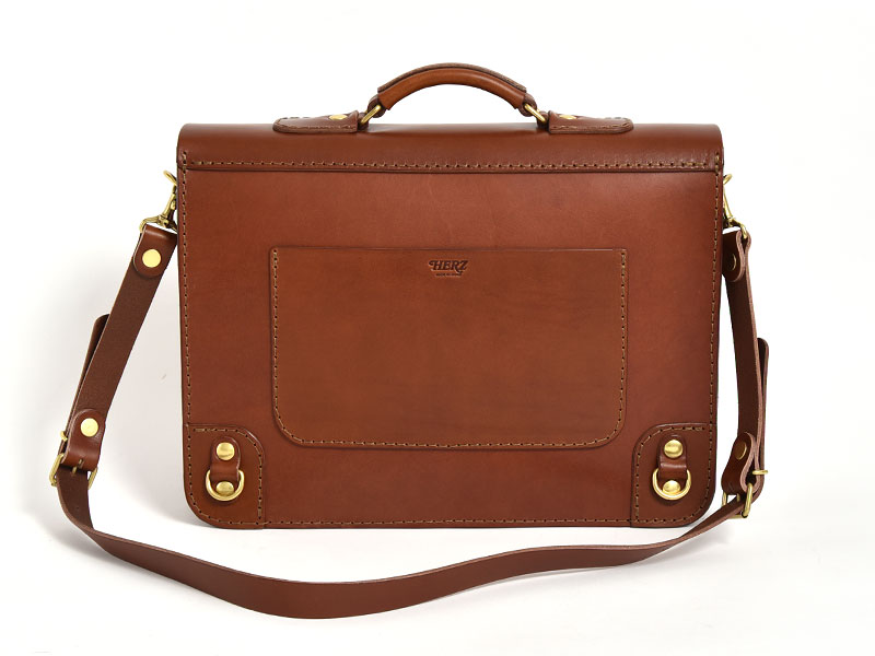 便利なダブルポケット付きのハードレザービジネス3wayバッグ / 革鞄の