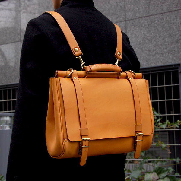 HERZ棒屋根かぶせバッグ(CW-147)チョコ+ Big肩当て(KO-74) HERZ ヘルツ