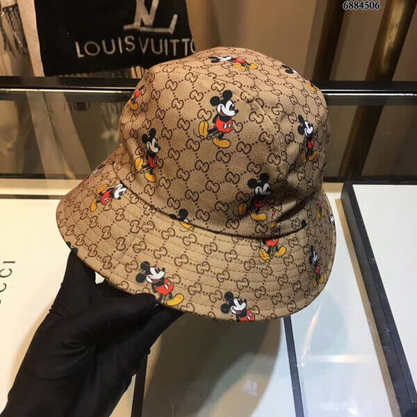 グッチ*ディズニー ミッキーxグッチ 偽物 リバーシブル バケットハット