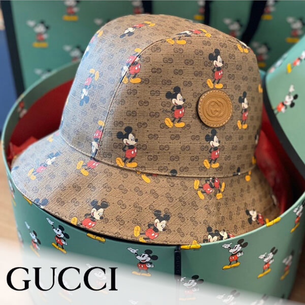 グッチ*ディズニー ミッキーxグッチ 偽物 リバーシブル バケットハット