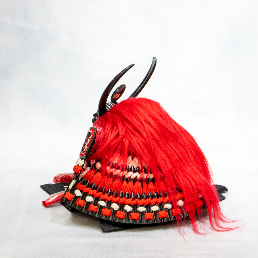 甲州印伝 赤毛蜻蛉柄 8号 武田信玄兜 KOKUOU収納セット | 人形専門店