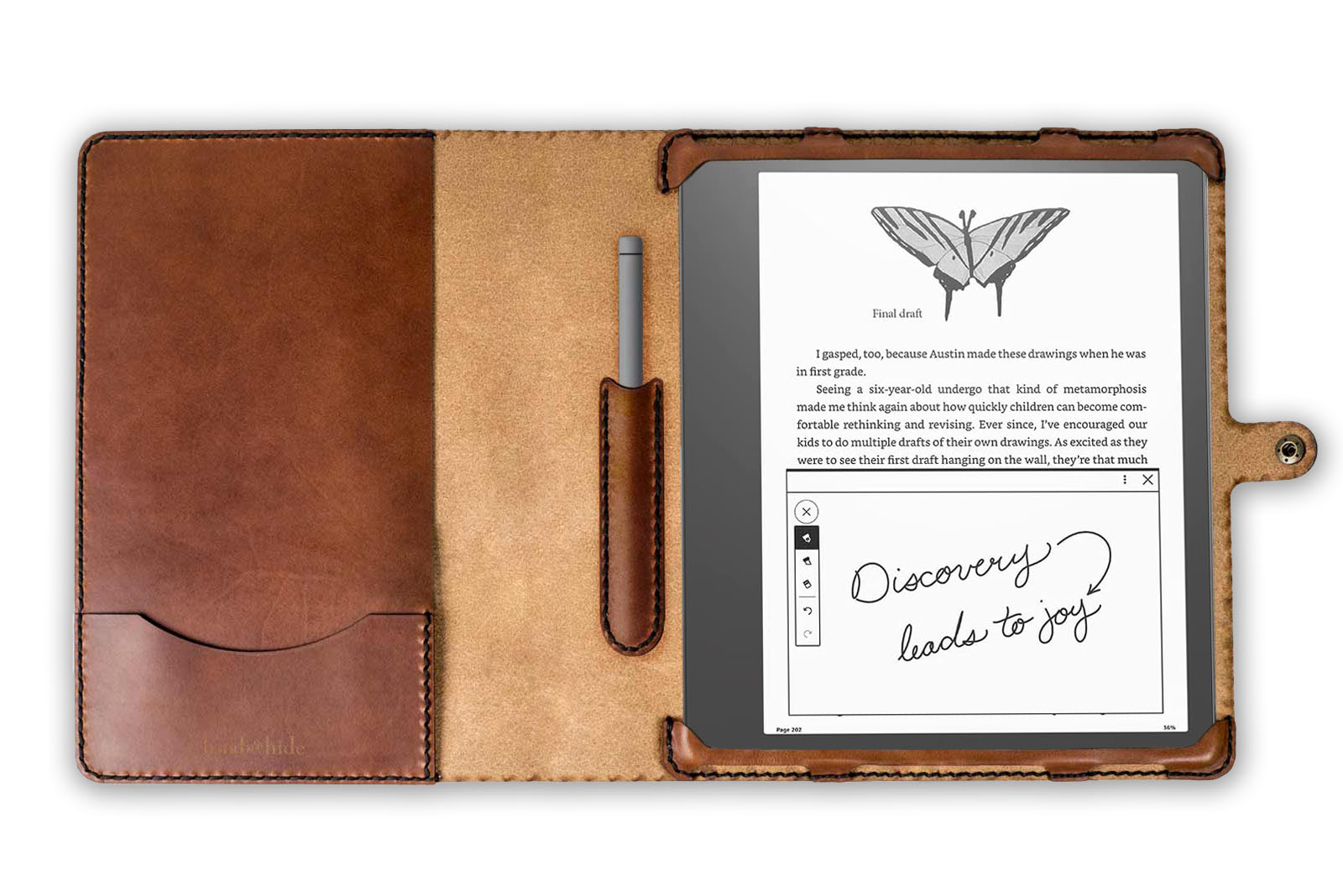 Hand and Hide Leather Tablet Case for Kindle Scribe - Hand and