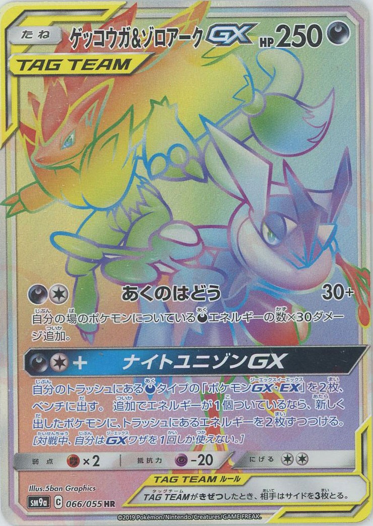 晴れる屋2ネット買取】ゲッコウガ&ゾロアークGX(HR){悪}〈066/055〉[SM9a]