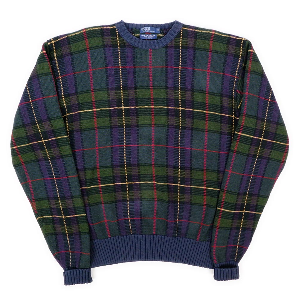 90's Polo Ralph Lauren チェック柄 コットンニットmtp071a0401757147