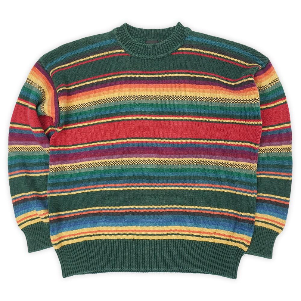 90's STRUCTURE ネイティブボーダー柄 コットンニット