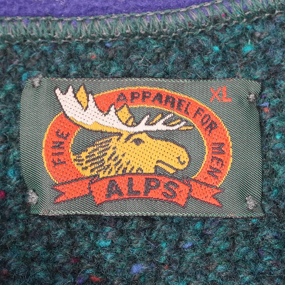 90's ALPS ハーフジップ ウールニット 