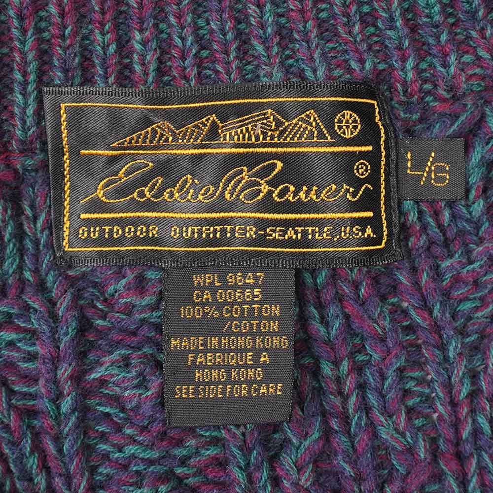 90's Eddie Bauer ケーブル編み コットンニット 