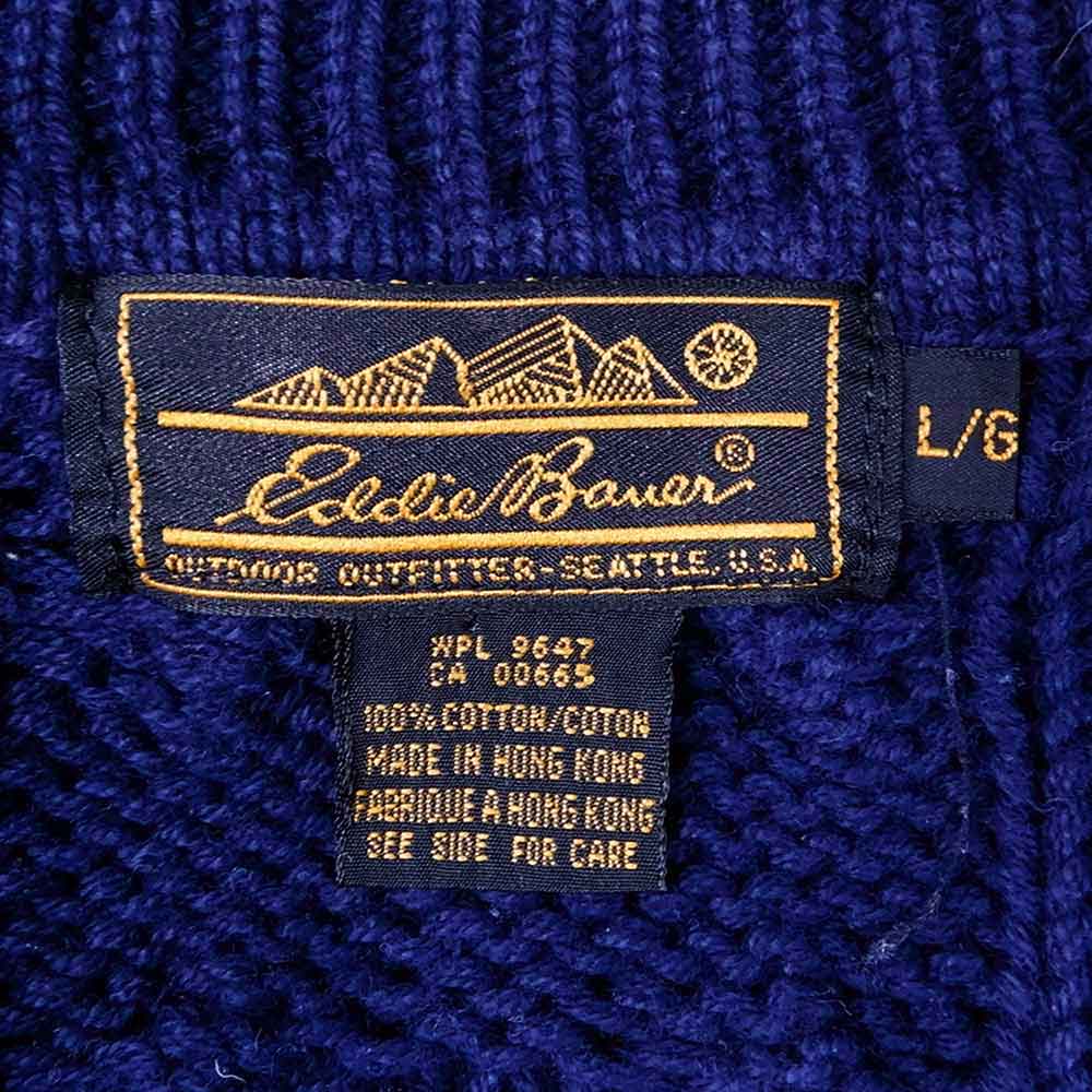 90's Eddie Bauer ケーブル編み コットンニット 