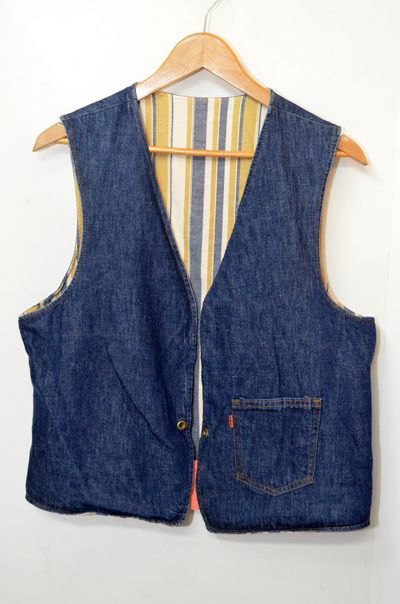 60-70's Levi's リバーシブルデニムベスト “Big E”ve-010｜VINTAGE