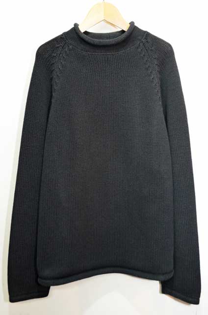 90's J.CREW ロールネック コットンニット “BLACK” - used&vintage box