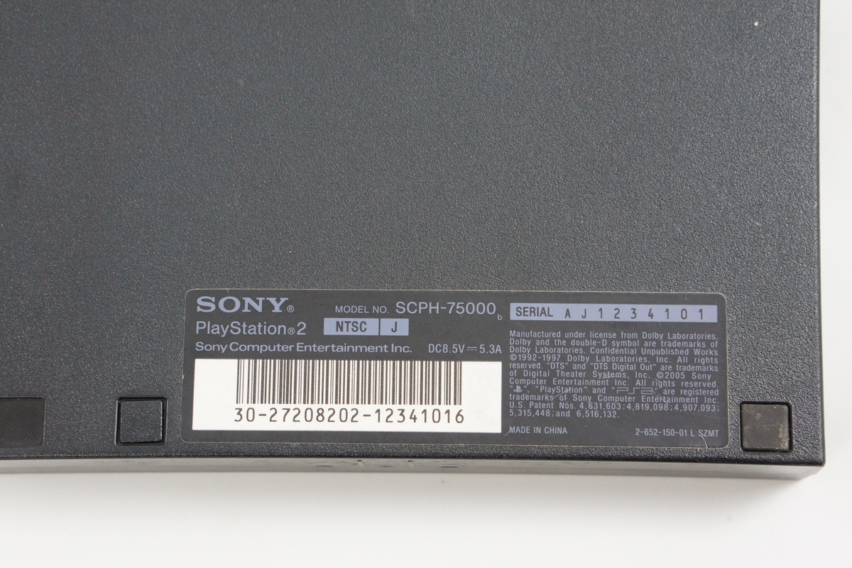 PS2 Slim Console System Black SCPH-75000 CB Game -NTSC-J