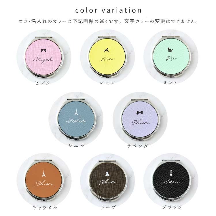 本革サフィアーノ 拡大鏡付きコンパクトミラー HIGHCAMP FACTORY