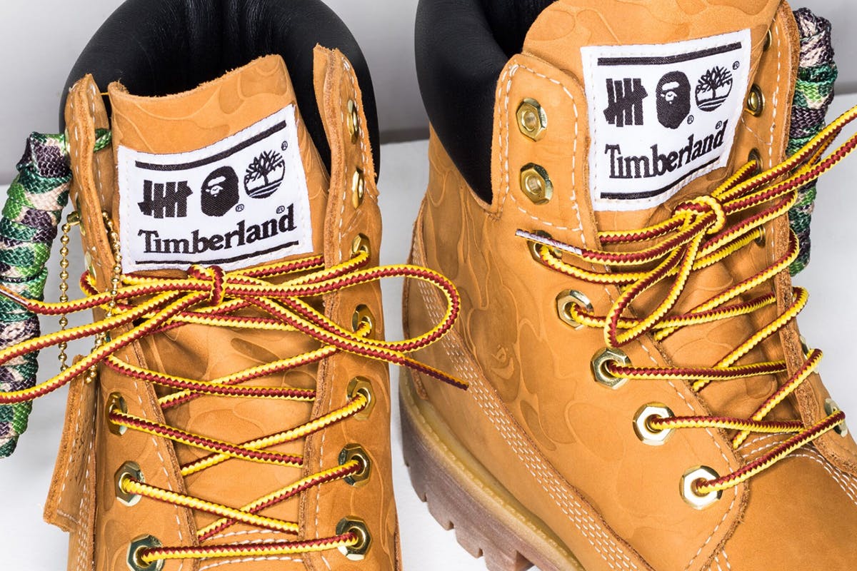 UNDEFEATED x A BATHING APE x Timberland: Official Release Info