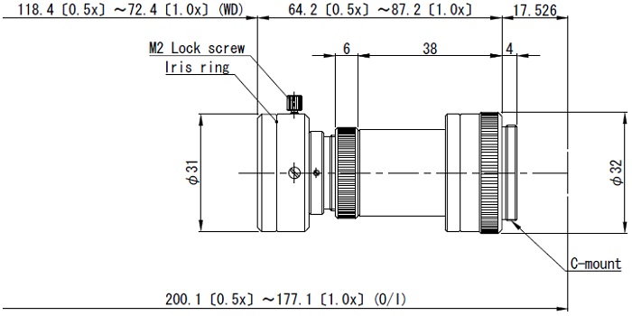 VS-MC0510S VS Technology VS-MCシリーズ マクロレンズ ×0.5～×1.0