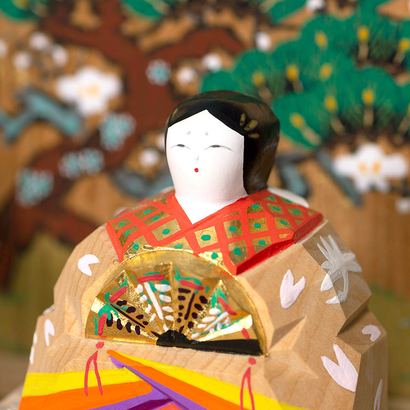 内裏雛（大・官女付） 神泉作 – 奈良一刀彫 誠美堂