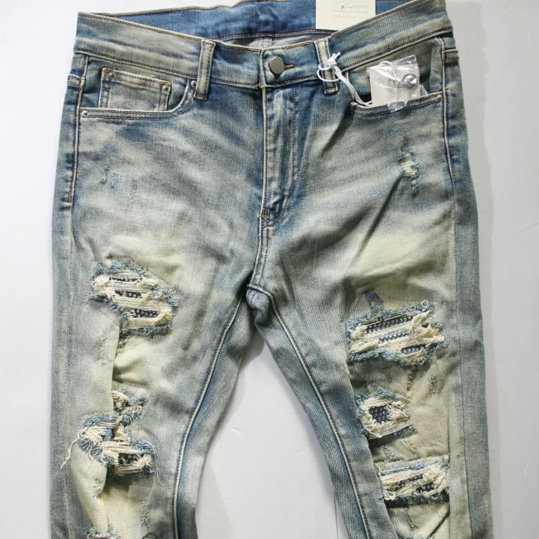 mnml,ミニマル X201″ラインストーン stretch skinny denim blue/