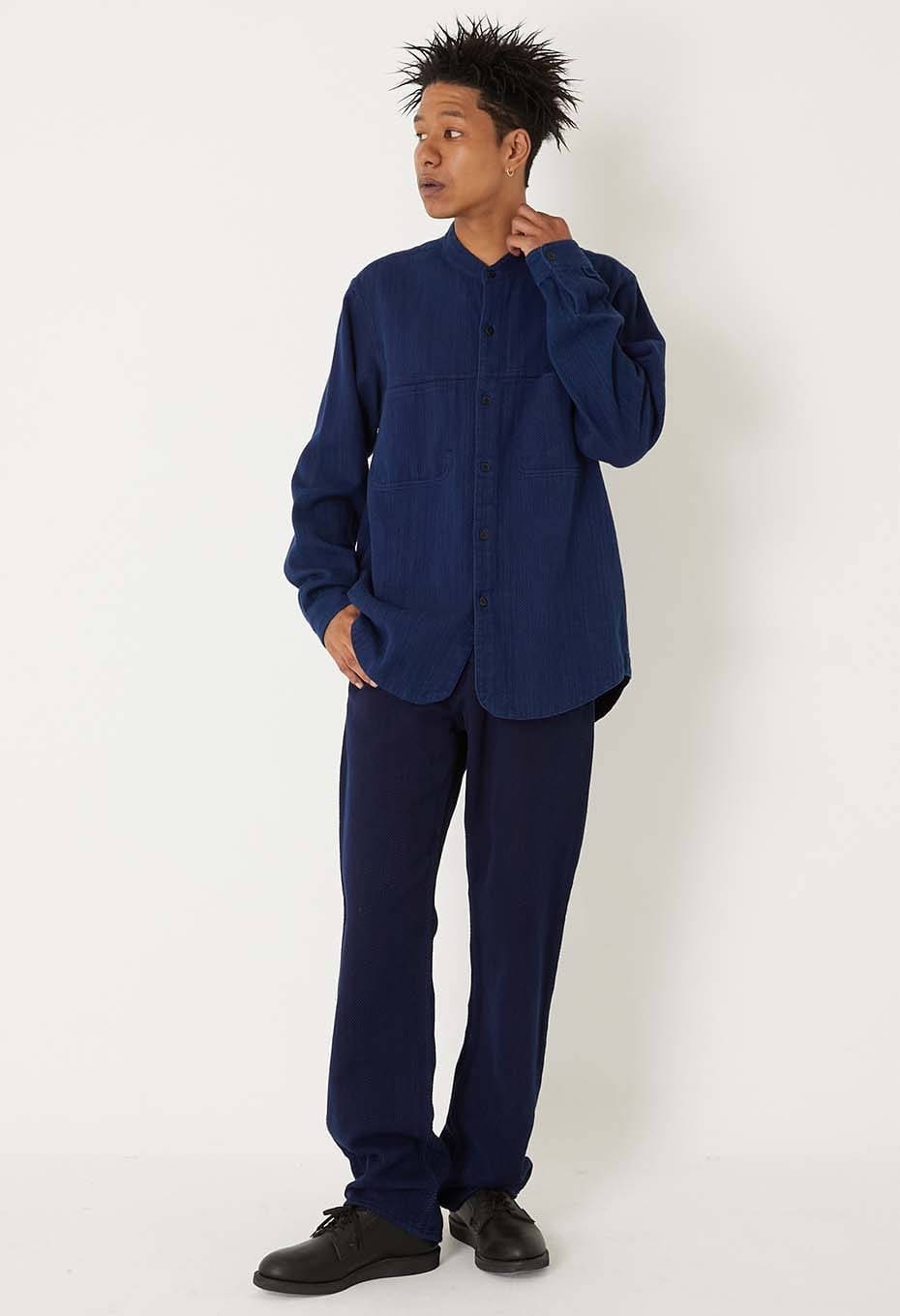 カセゾメサシコ バンドカラー ロングスリーブシャツ | BLUE BLUE JAPAN