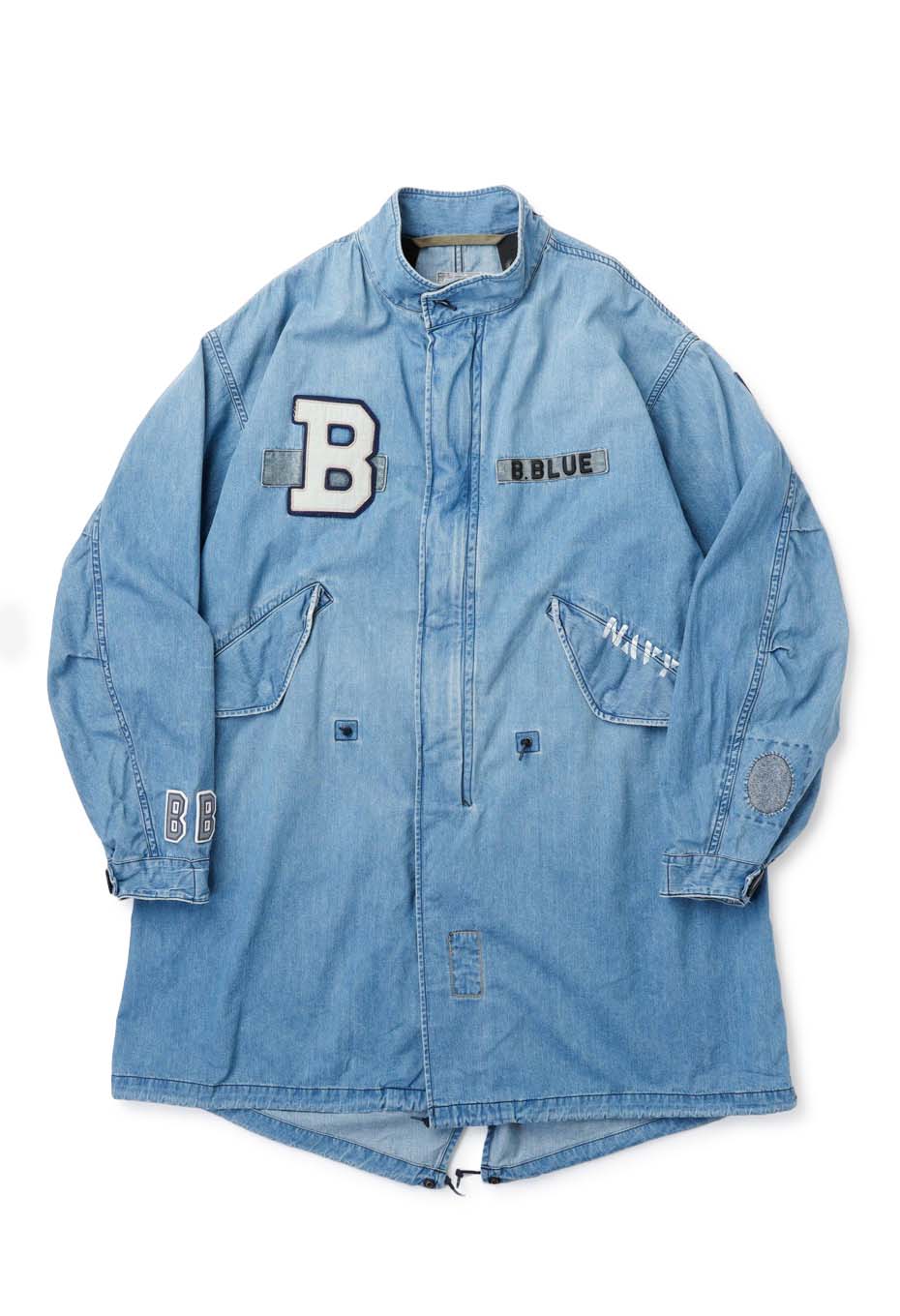 ジャカードデニム アタッチメント フィッシュテールコート | BLUE BLUE