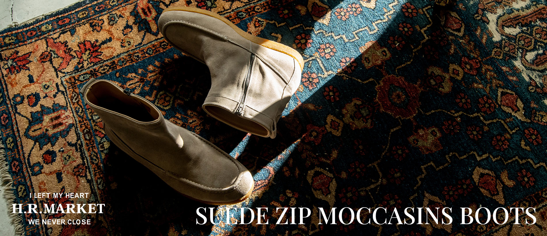 スエード ジップモカシン ブーツ | suede zip moc boots | HOLLYWOOD