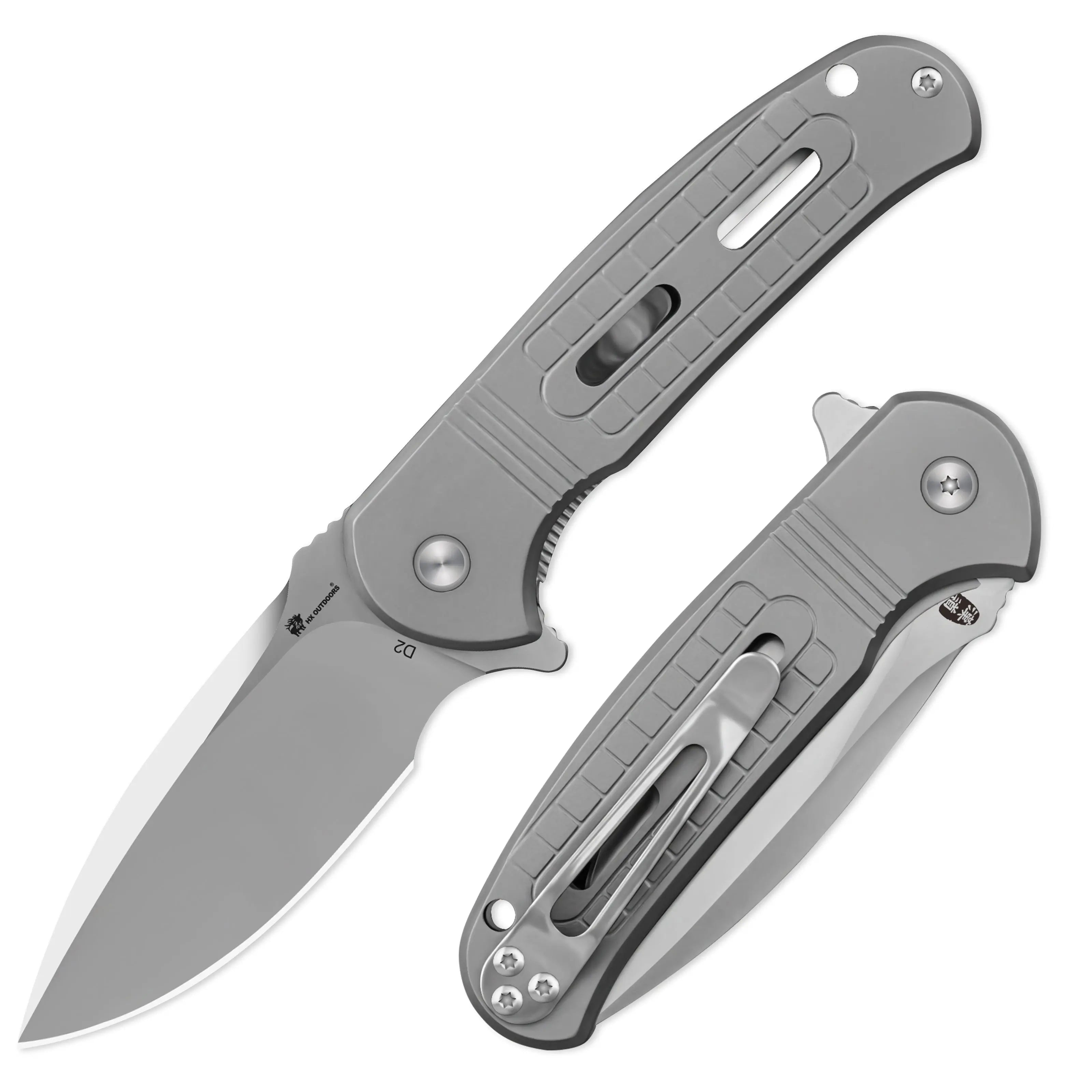 ROCK SAPPHIRE D2 Titanium | EDC Liner Lock Pocket Knife – HX OUTDOORS